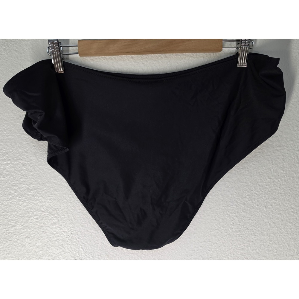 Ganni Swim Bottom Women Size 48 Solid Black High-Waisted Bikini Bottoms NWT - Picture 5 of 10